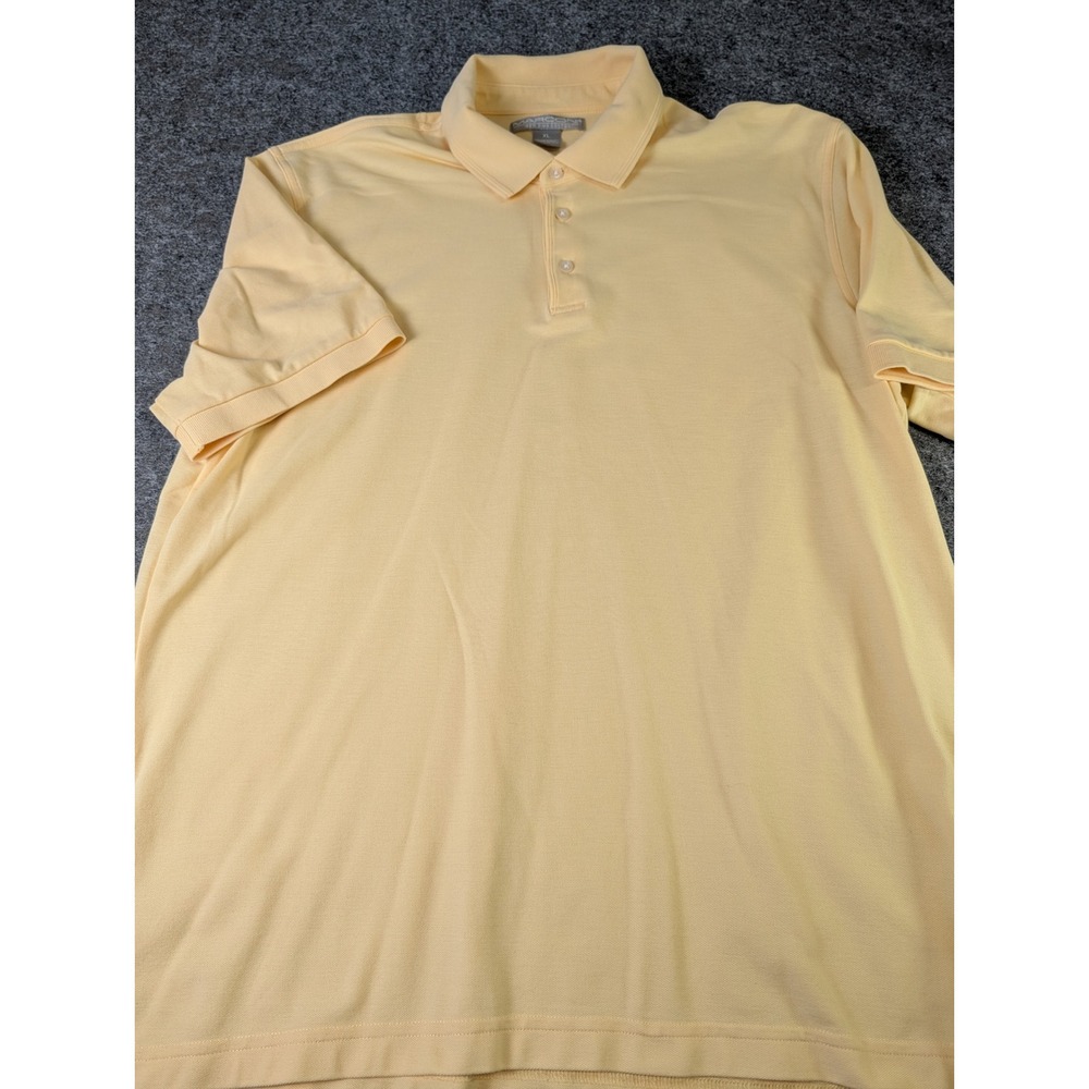 Marconi Mens XL Yellow 100% Pima Cotton Short Sleeve Polo Shirt Made in Peru EUC